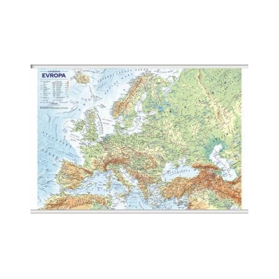 Evropa nástěnná obecně zeměpisná mapa