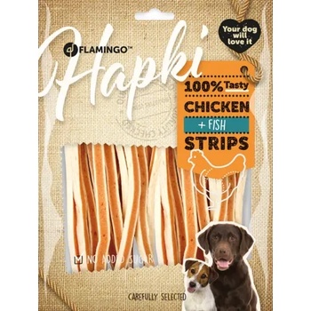 Flamingo Chick N Fish Strips - Лакомство за кучета, вкусни ленти с пилешко и риба, 400 гр