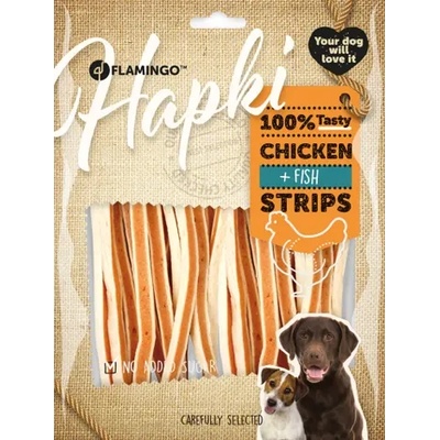 Flamingo Chick N Fish Strips - Лакомство за кучета, вкусни ленти с пилешко и риба, 400 гр
