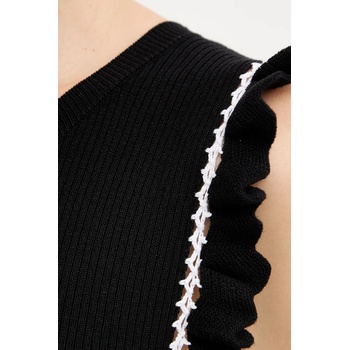 Morgan Рокля Morgan в черно среднодълга с кройка по тялото RMSAGA (RMSAGA)