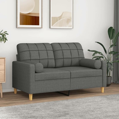 vidaXL 2místná pohovka s polštáři tmavě šedá 120 cm textil 11461.3200775