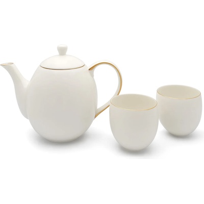 bredemaijer group Порцеланов сет за чай с 2 броя чаши и стоманен филтър Bredemeijer Canterbury - бял, 1, 2 л (BR 147040)