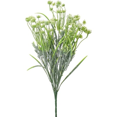 ZELEŇ BIELE KVIETKY 42CM