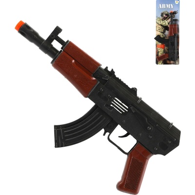 Teddies Samopal jiskřící ARMY na setrvačník plast 29cm na kartě 14x38x2,5cm