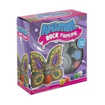 Grafix Rock painting Butterfly, 12 cm + 6 paints and pedzel