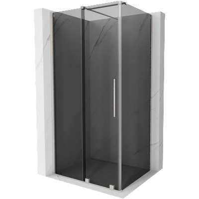 Mexen Velar плъзгаща се душ кабина 90 x 100 см, графит, четкан никел - 871-090-100-41-97 (871-090-100-41-97)