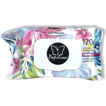 PAPILION мокри кърпи, Tropic flowers, 120броя