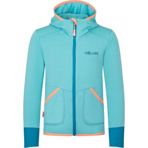 TROLLKIDS Детско поларено яке Trollkids Girl's Saltfjord Jacket Training jacket - Harbor Blue / Mellow Peach - размер 110 (EU) (704-3537-0514)
