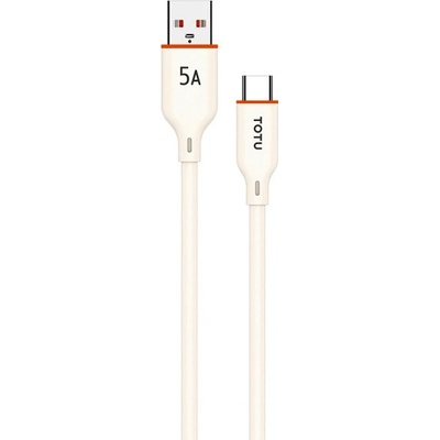 Totudesign CB-6-T silikonový nabíjecí a datový USB-A na USB-C 1m béžový
