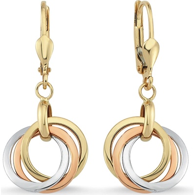 Lillian Vassago visiace náušnice krúžky v troch farbách zlata LLV46-GER068