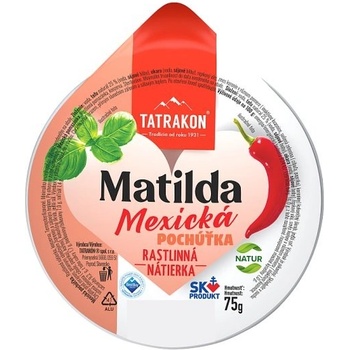 Tatrakon Mexická pochúťka Matilda rastlinná nátierka 75 g