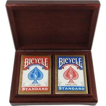 Двойна дървена кутия с подарък карти за игра (6907)