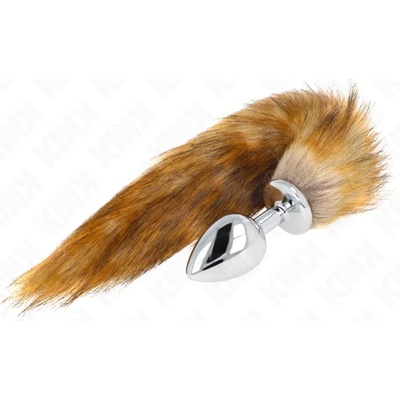 Метален анален плъг с кафява опашка, 10см - Kink Anal Tail Plug (D-240669)