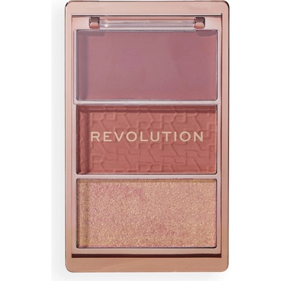 Makeup Revolution Blush Icon Palette paleta líceniek Aura Points Rose 9,8 g