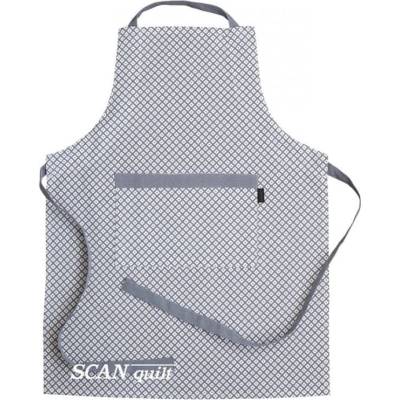 Scanquilt zástera Dekoro drobné káro biela sivá