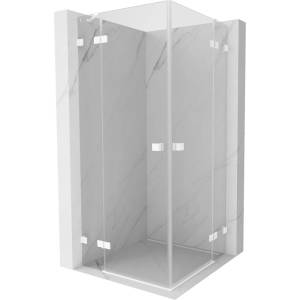 Mexen Lunar Duo кабинен душ с отваряща се врата 110 x 110 см, прозрачно, бяло - 834-110L-110P-20-00 (834-110L-110P-20-00)