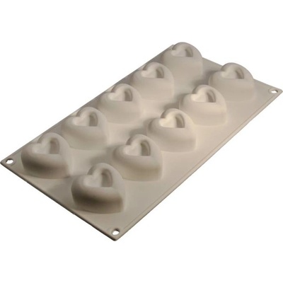 Cesil Silikonová forma /na mražené dezerty Srdce s otvorem 5,4cm na 10 ks 5,4cm
