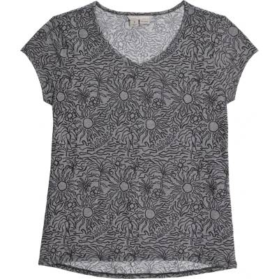 Royal Robbins Дамска тениска Royal Robbins Women's Featherweight Slub Tee T-shirt - Charcoal Htr Sunburst Pt (916-4583-0612)