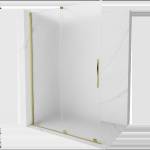 Mexen Velar плъзгаща се душ стена Walk-in 140 x 200 см, матирано 8 мм, злато - 871-140-000-33-50 (871-140-000-33-50)