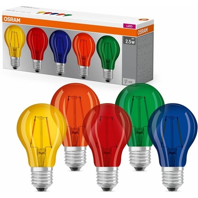 Osram 5PAK LED žárovka LED E27 A60 2W 235lm 2700K Teplá bílá 300° Filament Star Mix barev OSRLED4026
