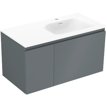 Mexen Orio баня шкаф 90 см с мивка Vela дясна, 1S, 1D, графит мат/бяла мат - 91A13-09047-3-BBFF66-W23P01 (91A13-09047-3-BBFF66-W23P01)