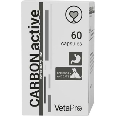 VetaPro CarbonActive tráviaci adsorbent pre psov a mačky 60 kapsúl