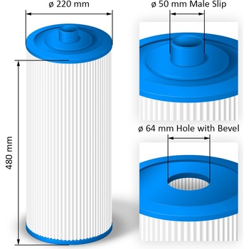 Crystalline Pool Spa Filter Filtrační kartuše SC781