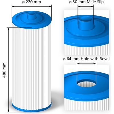 Crystalline Pool Spa Filter Filtrační kartuše SC781