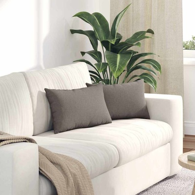 vidaXL Диван възглавници 2 pcs Таупе 50 x 30 cm текстил (42013616)