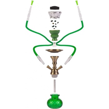 SHISHA zelená 26cm/2 inhalačné hadičky