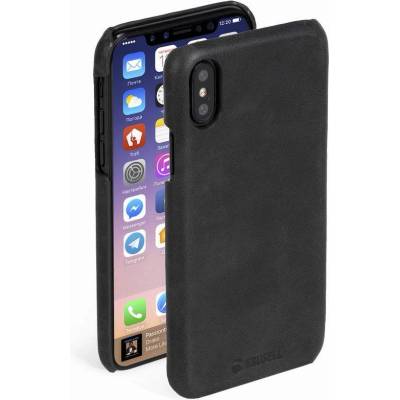 Krusell Sunne Cover - кожен кейс (ествествена кожа) за iPhone XS, iPhone X (черен)