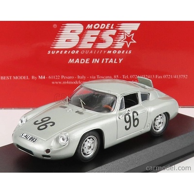 Carrera Best model Porsche 356 Abarth N 96 Targa Florio 1961 Linge Von Hanstein Silver 1:43