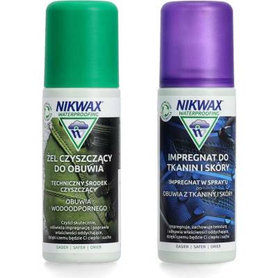 Nikwax Twin Fabric & Leather Spray/Footwear Cleaning Gel Brush 2 x 125 ml