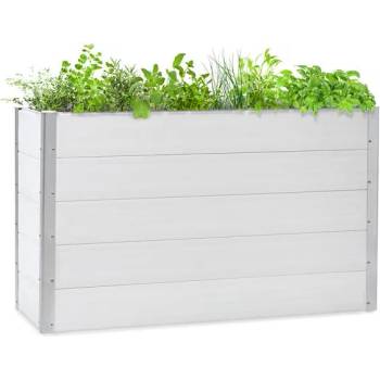 Blumfeldt Nova Grow, градинска леха, 150 x 91 x 100 см, WPC, дървен дизайн, бял (GDW36-Nova Grow 19c) (GDW36-Nova Grow 19c)