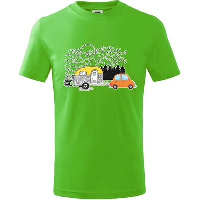 S karavanom v lese tričko detské Apple Green