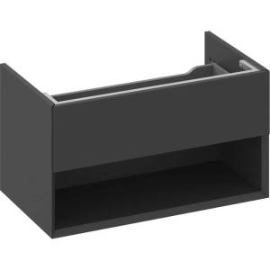 RAVAK Lite - Шкаф за мивка 80x45x43 см, 1 чекмедже, матово черно X000001862 (X000001862)