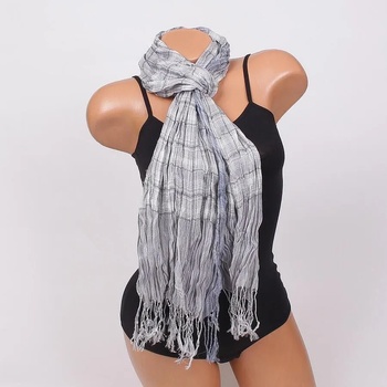 Image 1 of Дамски шал в сиви тонове с ресни