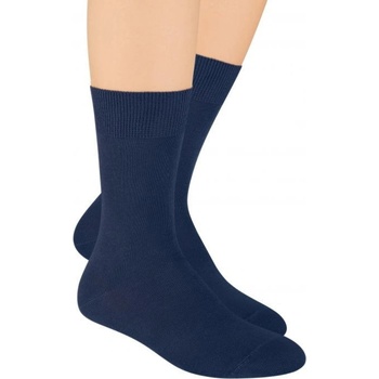 Antibakteriálne 100% bavlnené ponožky 055 modrá tmavá