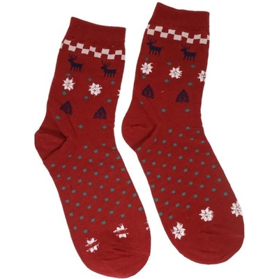 Dámske ponožky CHRISTMAS bordové