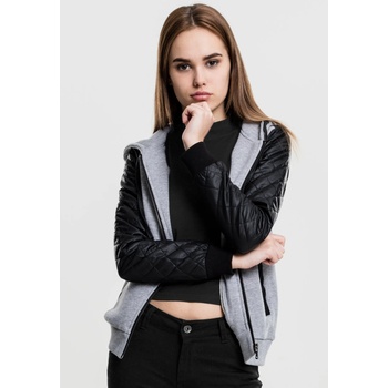 Urban Classics Дамски суичър Urban Classics с кожени ръкави gry/blk XSUB-TB785-00119 - Сив, размер XS