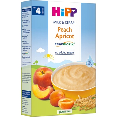 Hipp Млечна каша праскова и кайсия 4м+ 250г