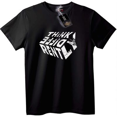 NOONEBRAND Тениска Think Different 3D - S, Black