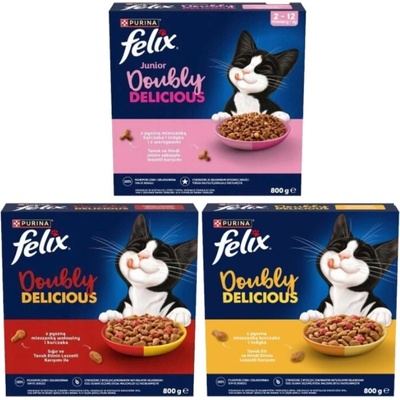 Felix krmivo pre mačky Double Delicious Mix of Flavors 3x800 g