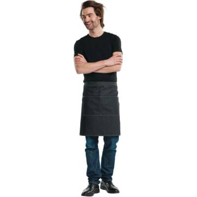 Gastrofans Zástěra do pasu Chaud Devant černý denim 90 x 50 cm