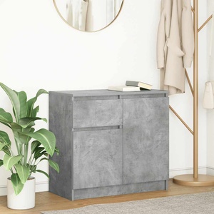 vidaXL Бюфет с чекмеджета, бетонно сив, 71x35x65 см, инженерно дърво (861601)