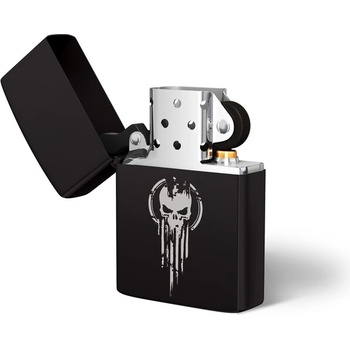 Image 1 of DRAGOWA Бензинова запалка с гравировка Skull, черна (20621)
