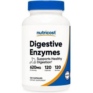Nutricost Digestive Enzymes, 620 mg, 120 капсули, Nutricost (57075 (152101) NC)
