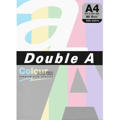 Double A Цветна хартия Double A асорти 5 цвята , A4, 100л, Rainbow пастел