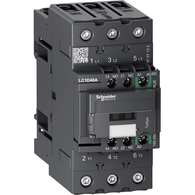 SCHNEIDER ELECTRIC SCHNEIDER LC1D40AKUE TeSys D Green 3P 40A 100 - 25 LC1D40AKUE