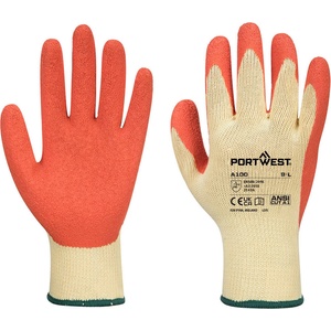 Portwest Ръкавици portwest grip a100 / Латексови ръкавици, потопени в пяна - оранжеви xxl (a100orrxxl)